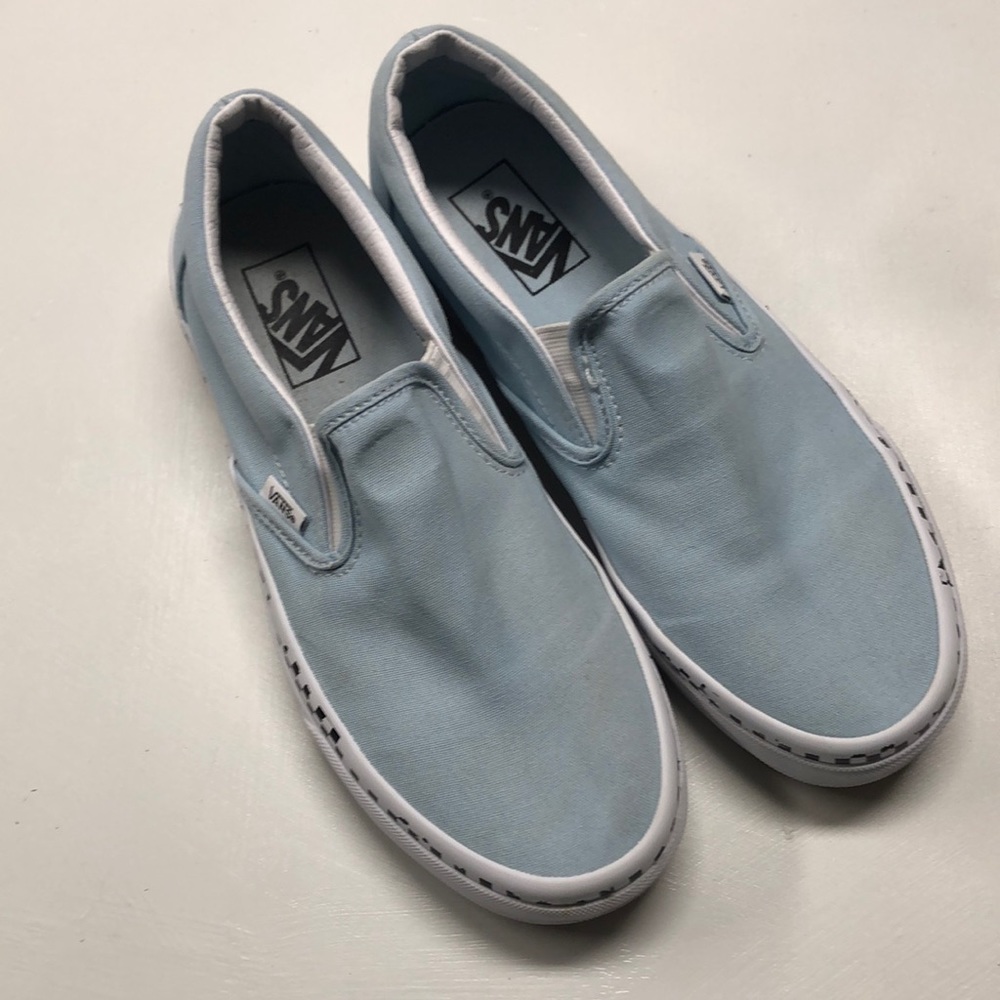 Slip on Vans light blue size men’s 8 women 9.5